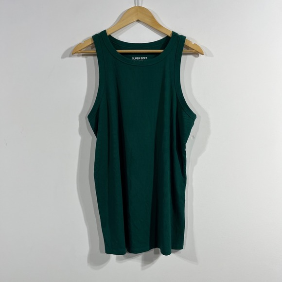 torrid Tops - Torrid Super Soft Minimalist 90s Preppy Rib Knit Tank Top Womens 2x Crew Neck